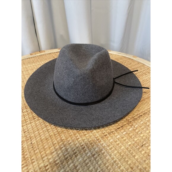 Phenix 100% Wool Wide Brim Gray Adjustable Fedora Hat New W/O Tags - Picture 5 of 9